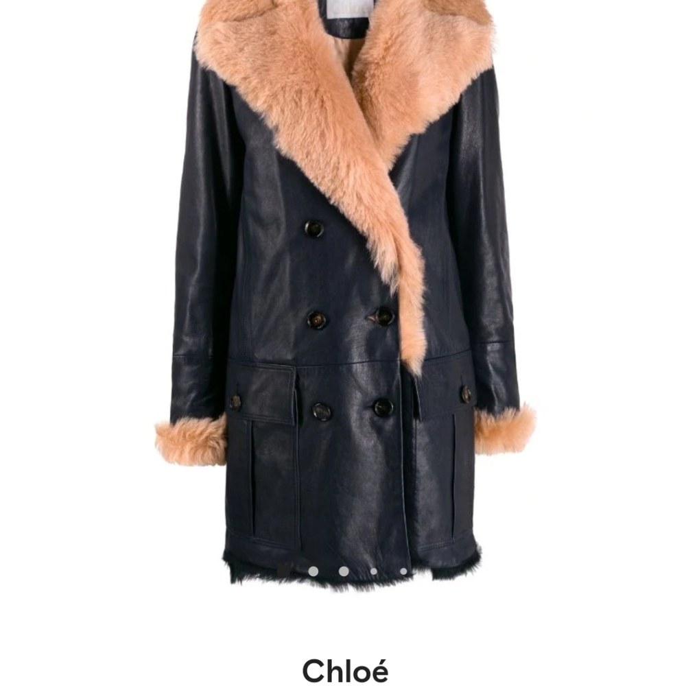 Chloe fur lined double breasted coat